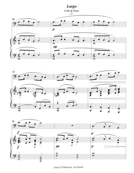 Dvo K Largo From The New World Symphony For Cello Piano Page 2