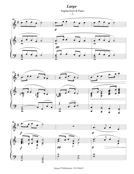 Dvo K Largo From The New World Symphony For English Horn Piano Page 2