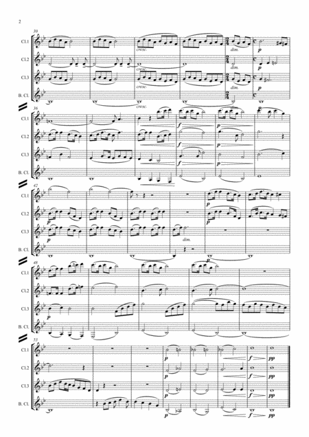 Dvorak Mvt Ii Largo Extract From Symphony No 9 New World Op 95 Clarinet Quartet Page 2