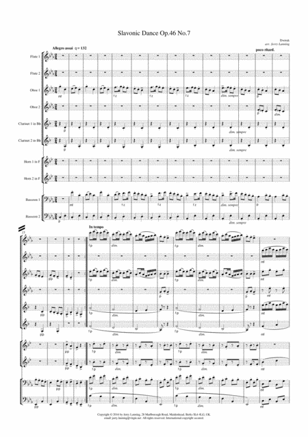 Dvorak Slavonic Dance Op 46 No 7 Arranged For Ten Winds Page 2