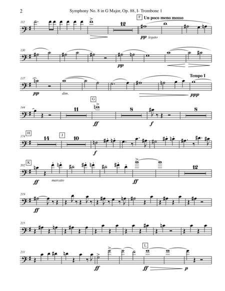Dvorak Symphony No 8 Movement I Trombone In Bass Clef 1 Transposed Part Op 88 Page 2