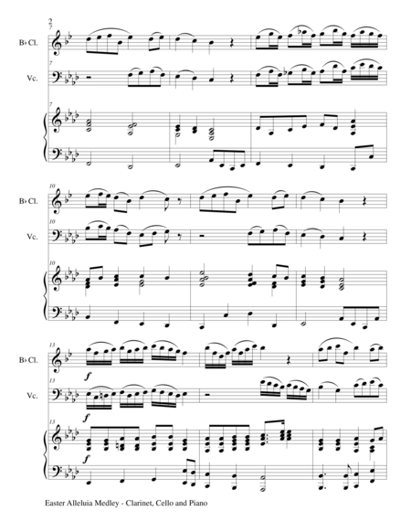 Easter Alleluia Medley Trio Bb Clarinet Cello Piano Score And Parts Page 2