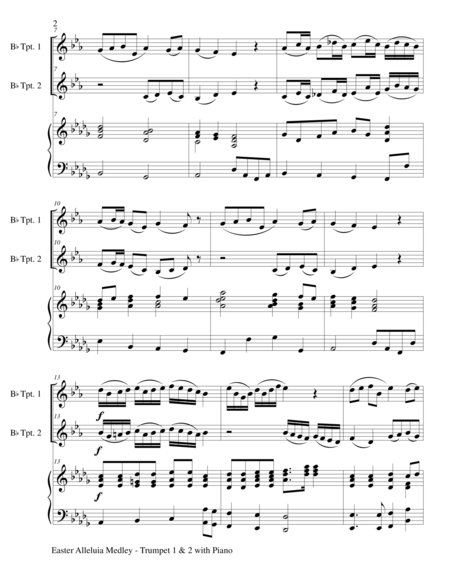 Easter Alleluia Medley Trio Bb Trumpet 1 2 With Piano Score And Parts Page 2