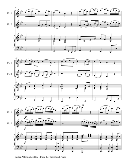 Easter Alleluia Medley Trio Flute 1 Flute 2 Piano Score And Parts Page 2