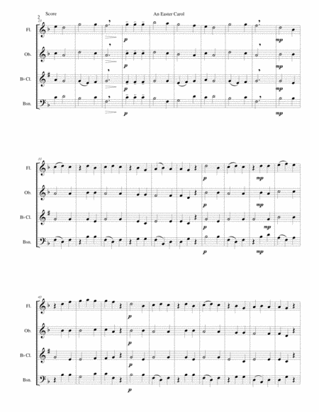 Easter Carol For Woodwind Quartet Page 2