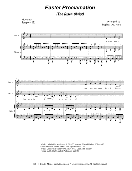 Easter Proclamation The Risen Christ For 2 Part Choir Page 2