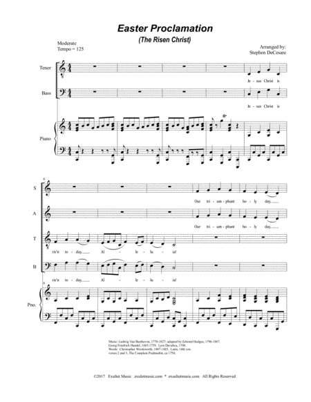 Easter Proclamation The Risen Christ For Satb Page 2