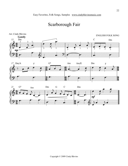 Easy Favorites Folk Songs A Book Of 26 Arrangements For Almost Any Harp Page 2