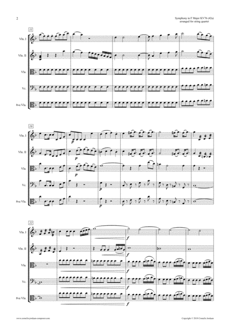 Easy Mozart For Strings Symphony In F Major Kv76 Arranged For String Quartet Page 2