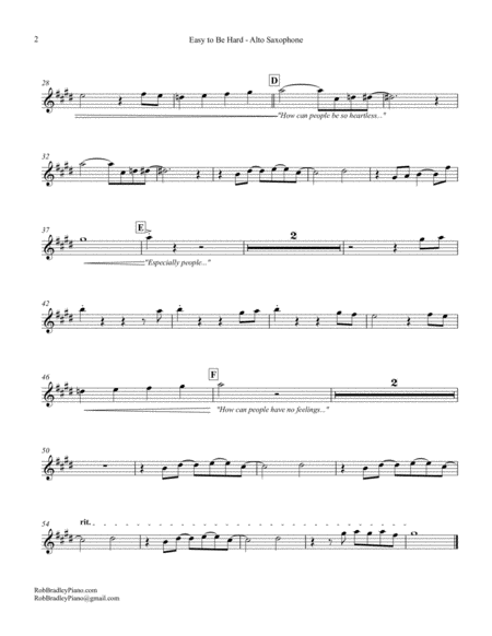 Easy To Be Hard Accompaniment Parts Page 2