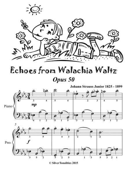 Echoes From Walachia Waltz Opus 50 Easiest Piano Sheet Music Tadpole Edition Page 2