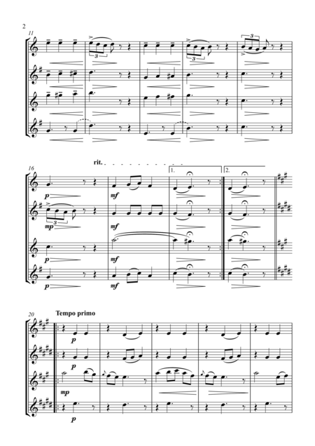 Ed Grieg Waltz From Lyric Pieces Op 12 No 2 For Saxophone Quartet Page 2