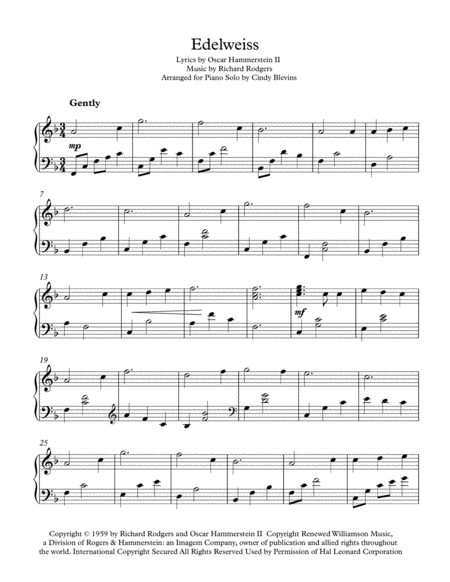 Edelweiss Arranged For Piano Solo Page 2