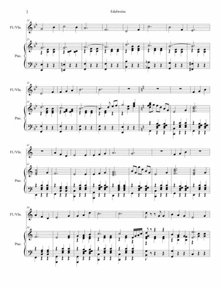 Edelweiss For Flute Or Violin Solo And Piano Page 2