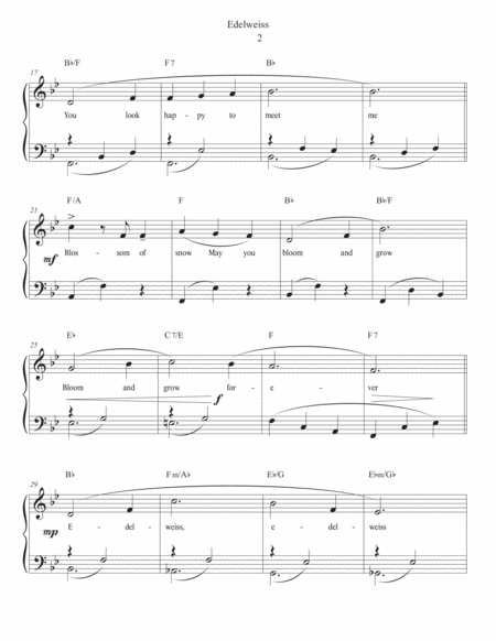 Edelweiss In F Easy Piano Page 2