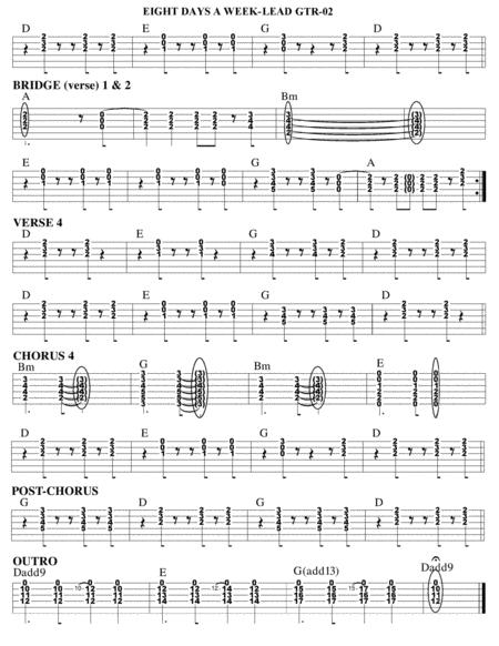 Eight Days A Week Guitar Tab Page 2