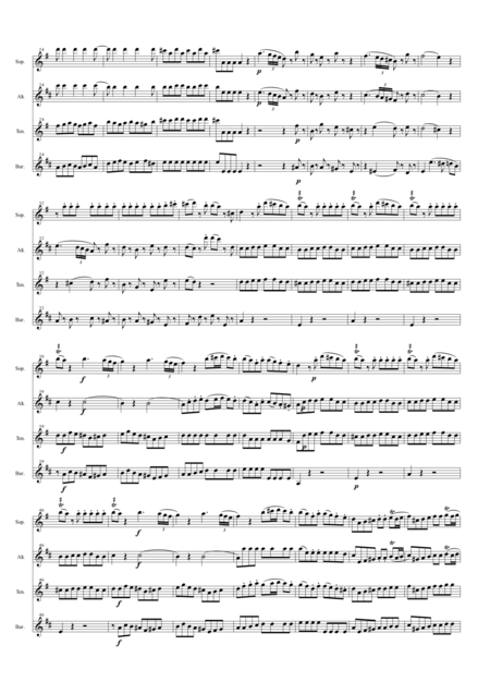 Eine Kleine Nachtmusik For Saxophone Quartet Satb Page 2