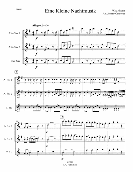 Eine Kleine Nachtmusik For Three Saxophones Aaa Or Aat Page 2