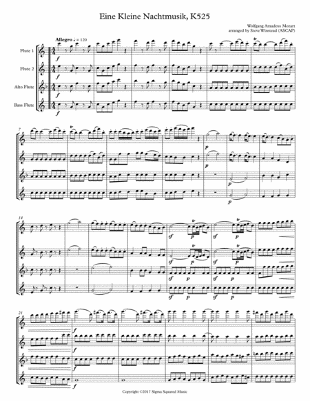 Eine Kleine Nachtmusik K525 For Flute Quartet Choir Page 2