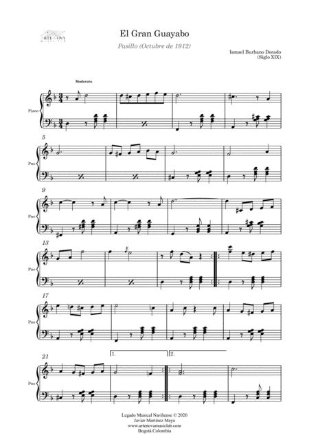 El Gran Guayabo Pasillo For Piano Latin Folk Music Page 2