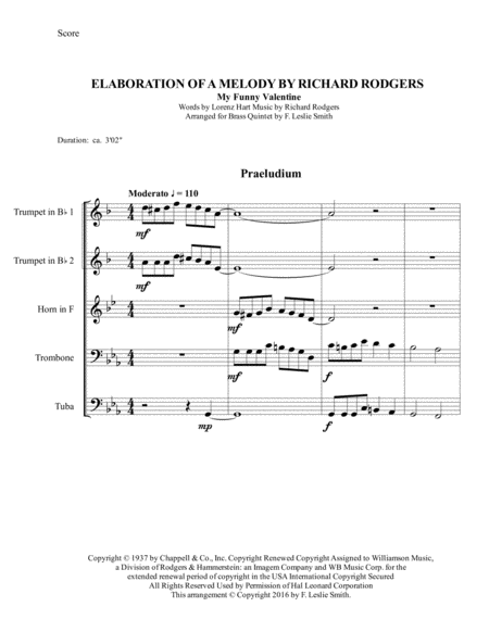 Elaboration Of Melody By Richard Rodgers My Funny Valentine Page 2