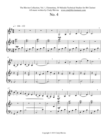 Elementary Clarinet Study 4 From The Blevins Collection Melodic Technical Studies For Bb Clarinet Page 2