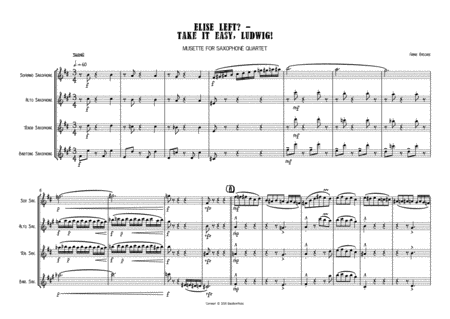 Elise Left Take It Easy Ludwig For Saxophone Quartet Page 2