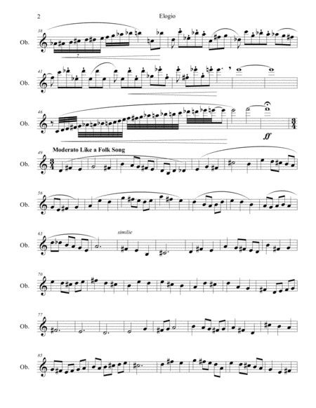 Elogio For Solo Oboe Page 2