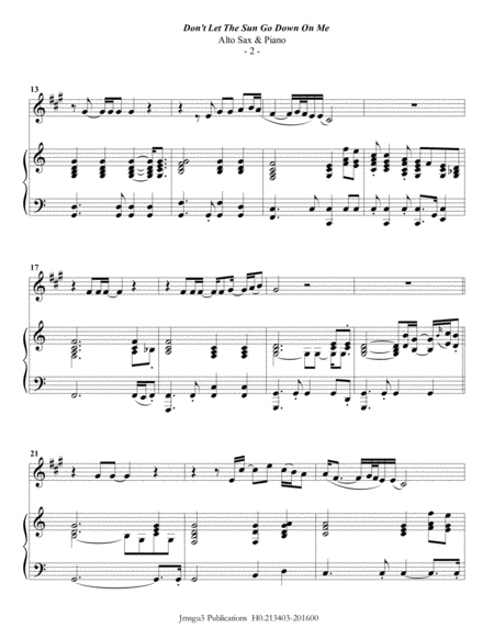 Elton John Dont Let The Sun Go Down On Me For Alto Sax Piano Page 2