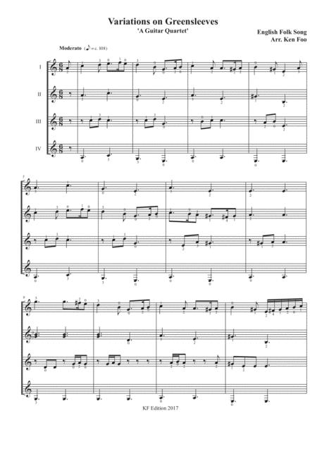 English Folk Song Variations On Greensleeves Arr Ken Foo Page 2