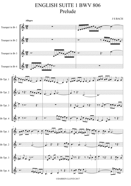 English Suite Prelude For Trumpet Quartet Page 2