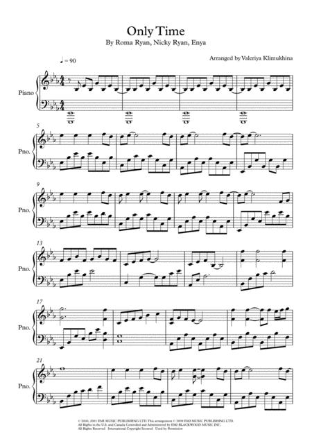 Enya Only Time For Piano Solo Page 2