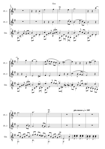 Eos For 2 Flutes And Guitar Page 2