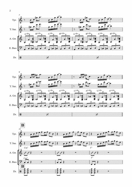 Epistrophy For Jazz Combo Trumpet Bb Tenor Saxophone Guitar Bass And Drums Page 2