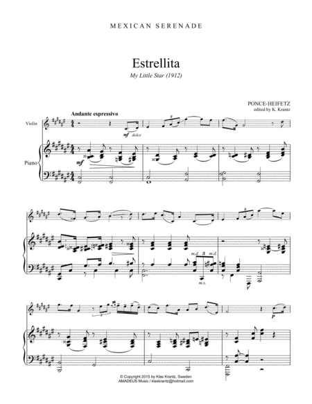 Estrellita My Little Star For Violin And Piano Page 2