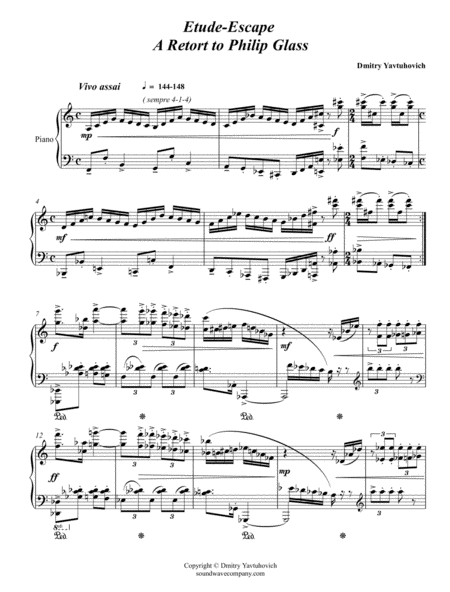 Etude Escape A Retort To Philip Glass Page 2