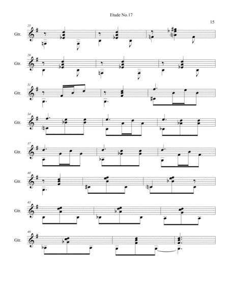 Etude No 17 For Guitar By Neal Fitzpatrick Standard Notation Page 2