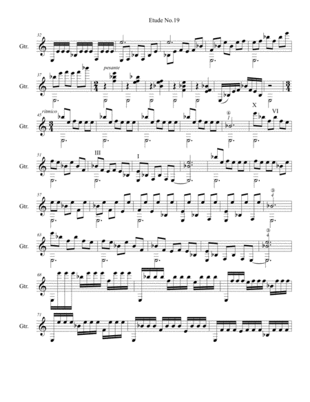 Etude No 19 For Guitar By Neal Fitzpatrick Standard Notation Page 2