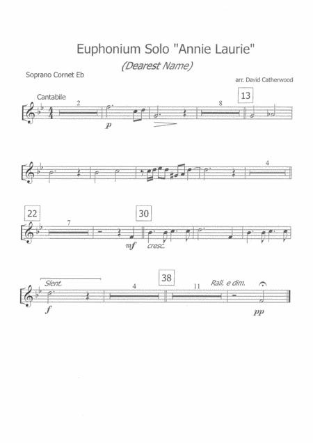 Euphonium Solo Annie Laurie Dearest Name With Full Brass Band Accompaniment Arranged By David Catherwood Page 2