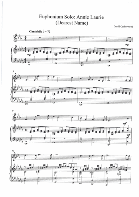 Euphonium Solo Annie Laurie Dearest Name With Piano Accompaniment Page 2