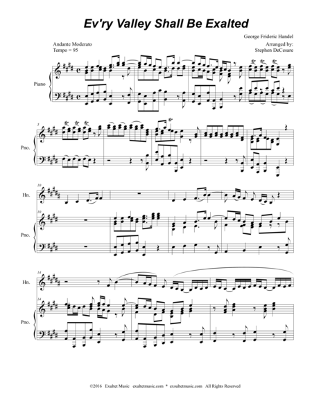 Ev Ry Valley Shall Be Exalted For French Horn And Piano Page 2