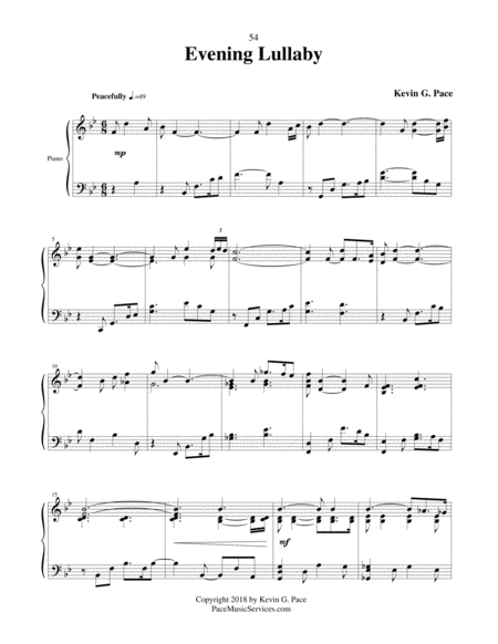 Evening Lullaby Original Piano Solo Page 2