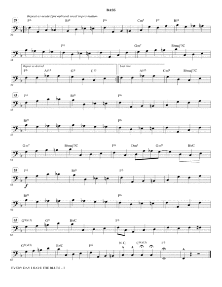 Every Day I Have The Blues Arr Kirby Shaw Bass Page 2