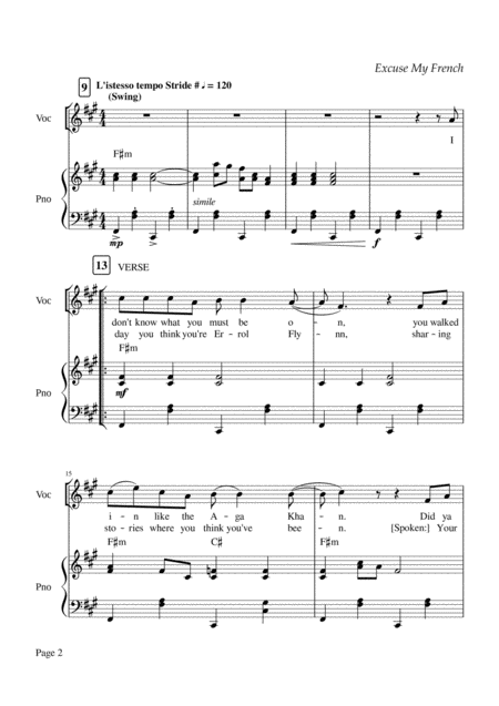 Excuse My French Caro Emerald Piano Vocal Page 2