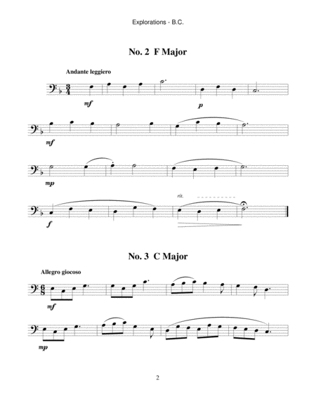 Explorations Etudes For Euphonium Baritone Horn Or Trombone Page 2