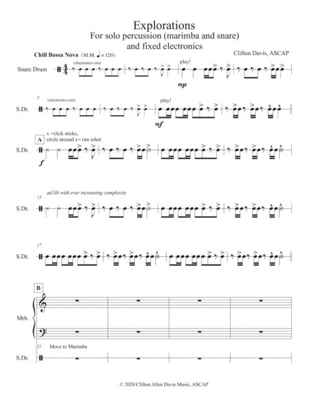 Explorations For Solo Percussionist On Snare And Marimba With Find Electronics Page 2