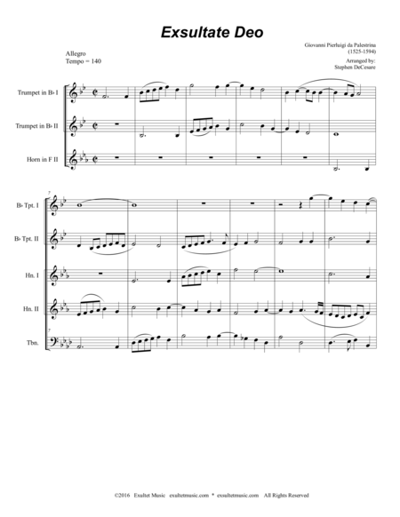 Exsultate Deo For Brass Quintet Page 2