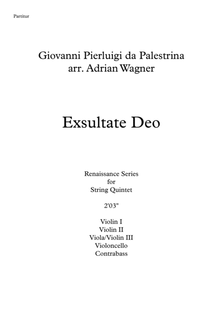 Exsultate Deo Giovanni Pierluigi Da Palestrina String Quintet Arr Adrian Wagner Page 2