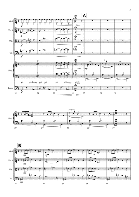 Eyjoing Near Horizons Mov Iii For String Quartet With Jazz Piano And Bass Page 2