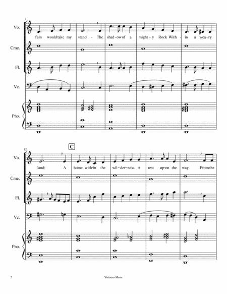 F C Maker Beneath The Cross Of Jesus Easy Arrangment For Voice Flute Cello Chimes Handbells And Piano Page 2